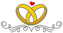 Wedding Travel & Leisure logo - wedding rings shaped in a heart